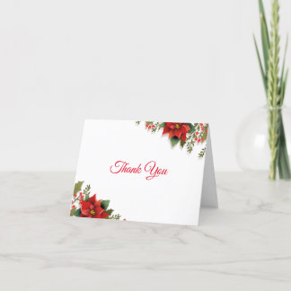 Poinsettia  Thank You Card