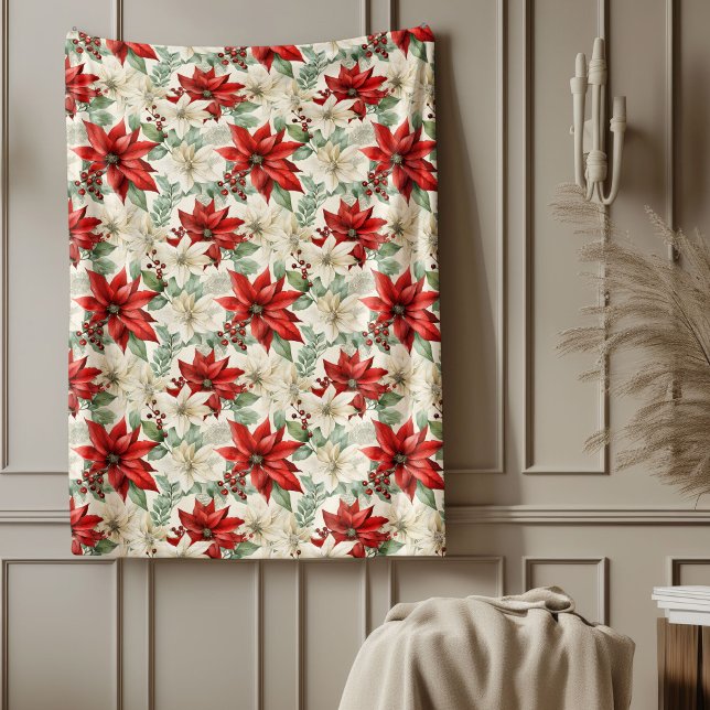 Poinsettia Throw Blanket Traditional Holiday Gift (Poinsettia Throw Blanket Traditional Holiday Gift)