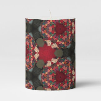 Poinsettia Trifecta Abstract Design ll Pillar Candle