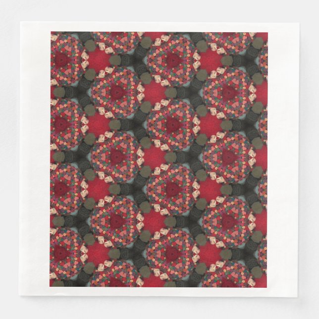 Poinsettia Trifecta  Abstract Design Paper Dinner Napkins (Front)