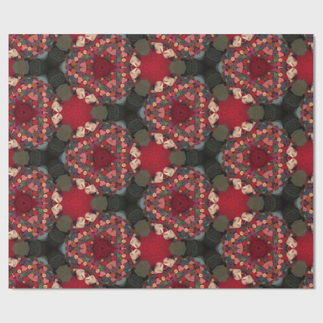 Poinsettia Trifectata Abstract Design Ii  Wrapping Paper (Flat)