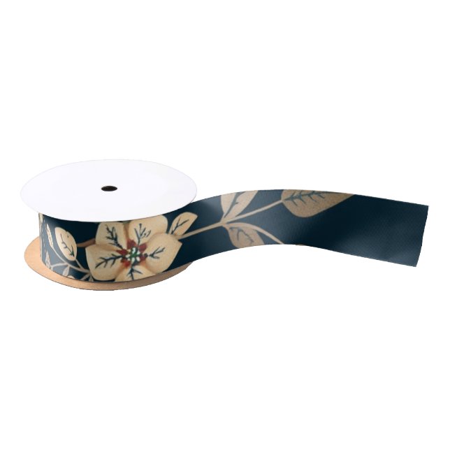 poinsettia & Vine Satin Ribbon (Spool)