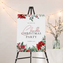 Poinsettia Watercolor Christmas Party