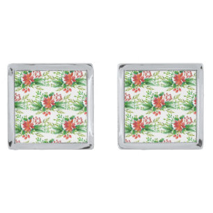 Poinsettia Wedding Cufflinks