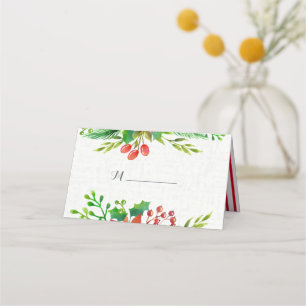 Poinsettia Wedding Place Card
