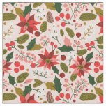 Poinsettia winter holiday fabric