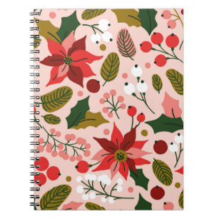 Poinsettia winter holiday notebook