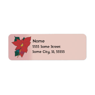 Poinsettia with Dragonfly with red Label