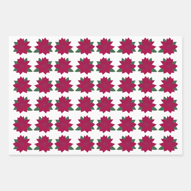 Poinsettia Wrapping Paper (Front)