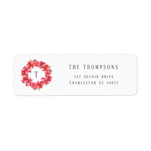 Poinsettia wreath label