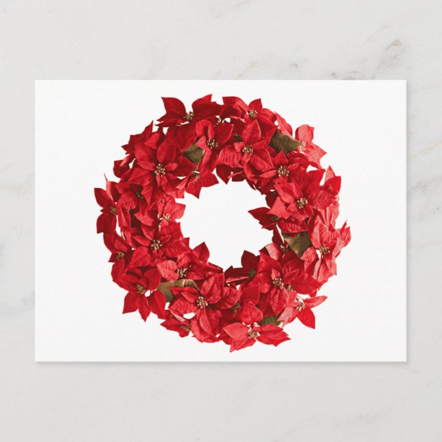 Poinsettia wreath.png postcard (Front)