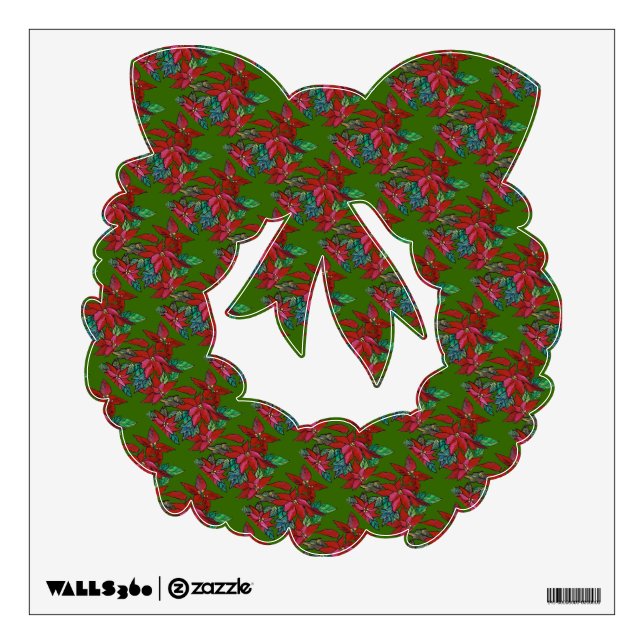 Poinsettia wreath wall decal (Front)