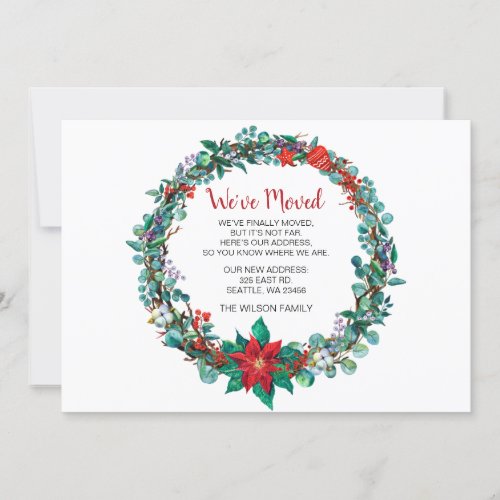 Poinsettia Wreath Weve Moved Holiday Announcement