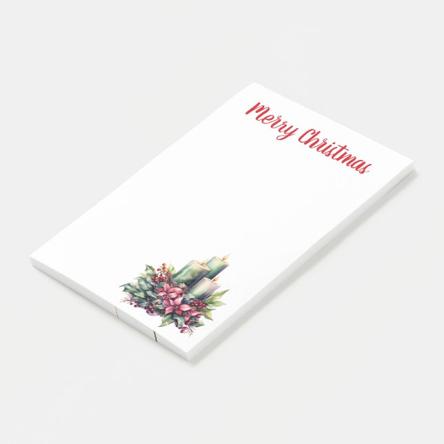 Poinsettias and Candles Christmas  Post-it Notes (Angled)