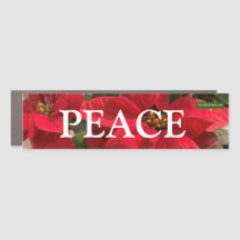 Poinsettias and Peace Car Magnet