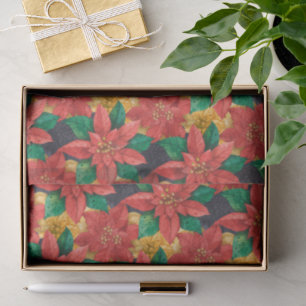 Poinsettias Christmas Floral Tissue Paper