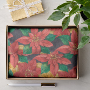 Poinsettias Christmas Floral Tissue Paper