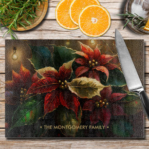 Poinsettias Christmas Holiday Cutting Board