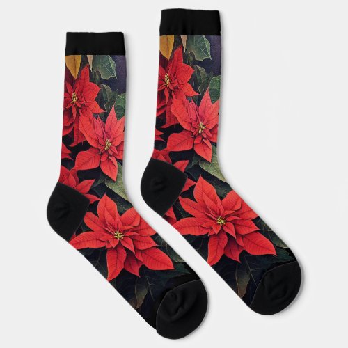 Poinsettias Crew Socks