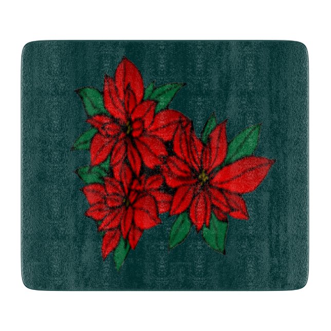 Poinsettias Cutting Board (Front)