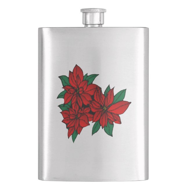 Poinsettias Flask (Front)