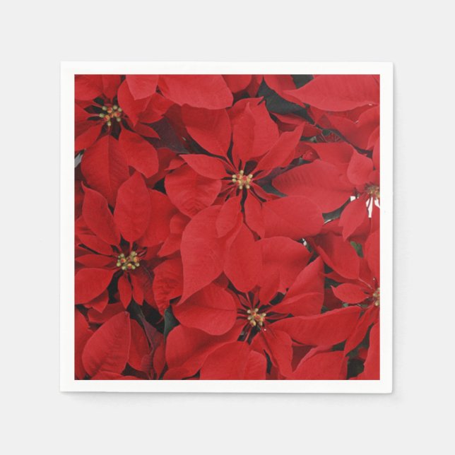 Poinsettias for Christmas Napkins (Front)