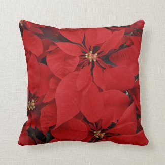 Poinsettias for Christmas Throw Pillow