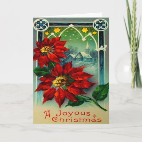 Poinsettias Holiday Card