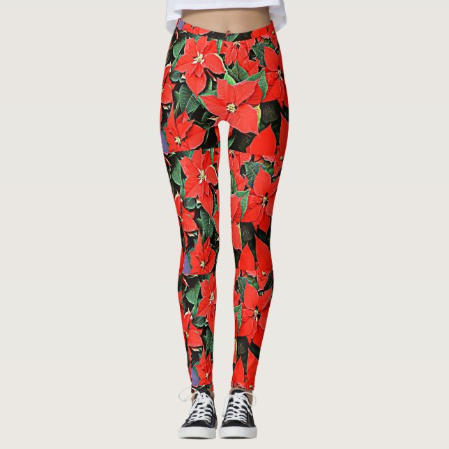 Poinsettias Leggings (Front)