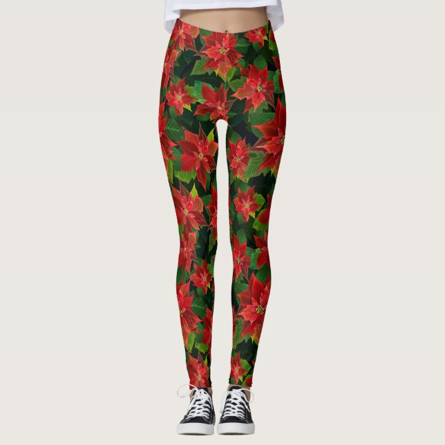 Poinsettias Leggings (Front)