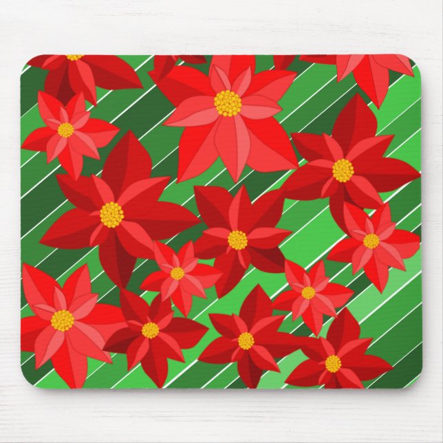 Poinsettias Mouse Pad (Front)
