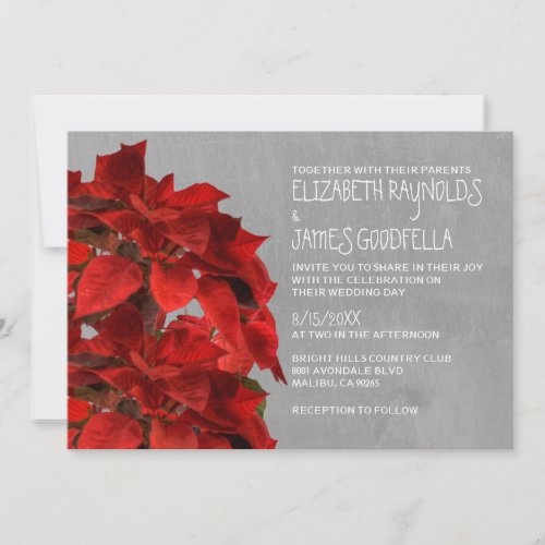 Poinsettias Wedding Invitations