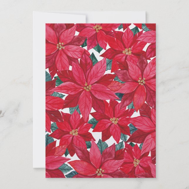 Poinsettias Winter Shelter  Holiday Card (Front)