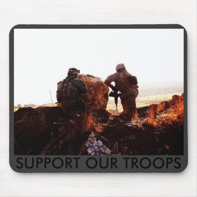 Point &amp; Gun (4), SUPPORT OUR TROOPS Mouse Pad (Front)