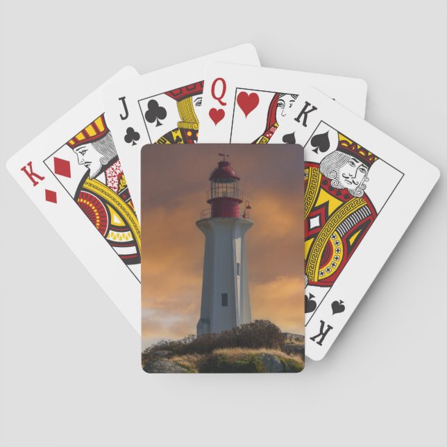 Point Atkinson Lighthouse at sunset Poker Cards (Back)