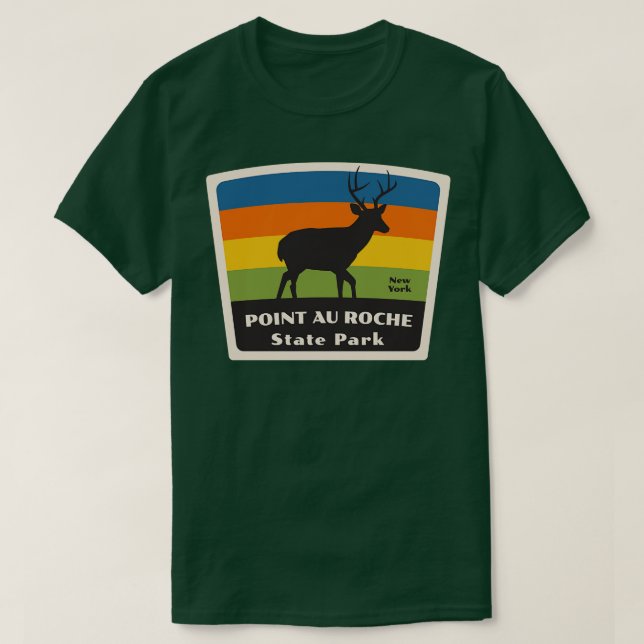Point Au Roche State Park New York Roaming Deer T-Shirt (Design Front)