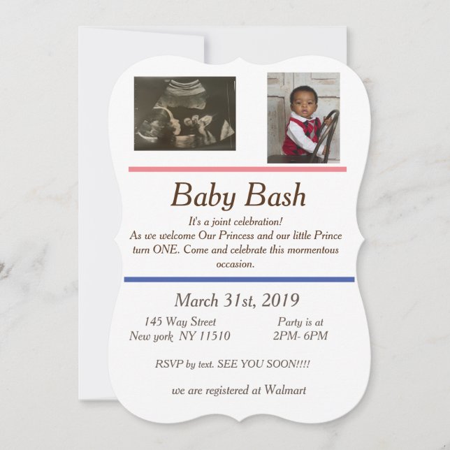 point baby shower and birthday invite (Front)