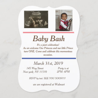 point baby shower and birthday invite