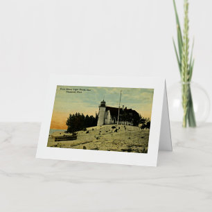 Point Betsey Lighthouse near Frankfort Michigan Foil Greeting Card