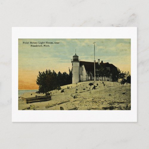 Point Betsey Lighthouse near  Frankfort Michigan Postcard