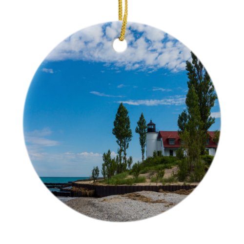 Point Betsie Light Ceramic Ornament