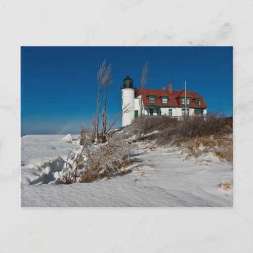 Point Betsie Lighthouse in Winter Postcard