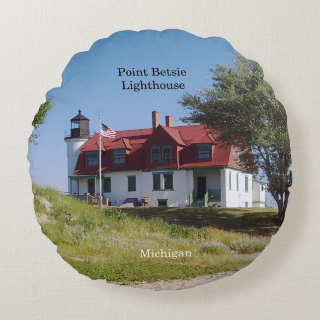 Point Betsie Lighthouse round pillow (Front)