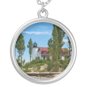 Point Betsie Lighthouse Silver Plated Necklace