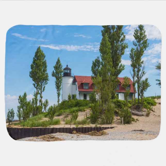 Point Betsie Lighthouse Swaddle Blanket (Horizontal)