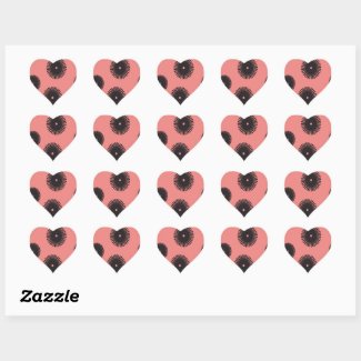 point black and pink background  abstract heart sticker