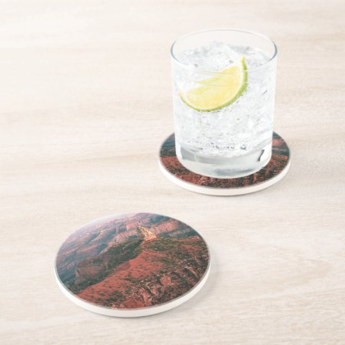 Point Imperial and Mount Hayden at Sunset Sandstone Coaster