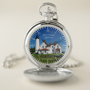 Point Iroquois Lighthouse pocket watch