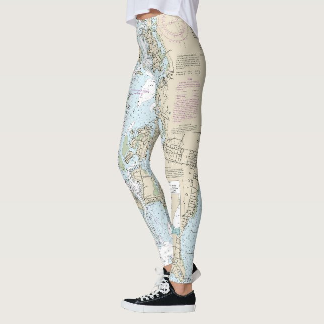 Point Judith Harbor Nautical Chart 13219 Leggings (Left)