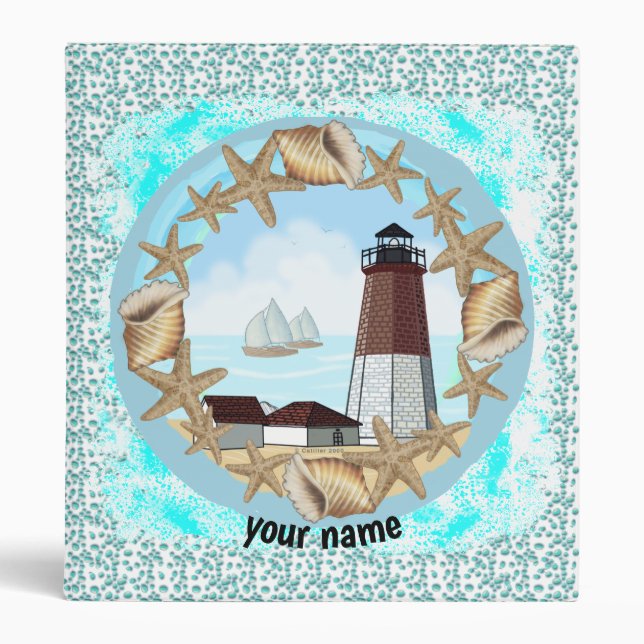 Point Judith lighthouse 3 Ring Binder (Front)
